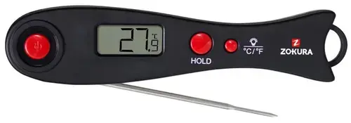 Termometru digital pentru carne Zokura Z1202, -50 / 300°C, grade Celsius °C si Fahrenheit °F (Inox)