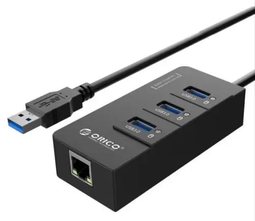 Hub Usb Orico Gigabit HR01-U3-V1-BK-PRO, 3 x USB 3.0 (Negru)