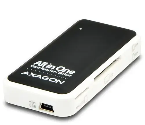 Card reader AXAGON CRE-X1 5 sloturi SD/microSD/MS/CF/XD, USB 2.0 (Negru/Alb)