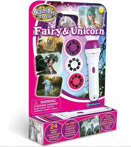 Proiector tip lanterna Brainstorm Zane si unicorni E2042, 3 Discuri, 3+ ani (Multicolor)