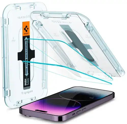 Set 2 Folii Sticla Spigen EZ FIT AGL05202 pentru Apple iPhone 14 Pro Max (Transparent)