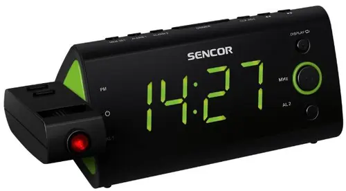 Radio cu ceas Sencor SRC 330 GN (Negru/Verde)