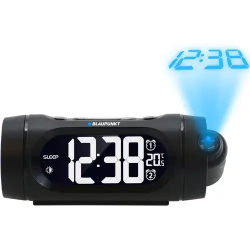 Radio cu ceas Blaupunkt CRP9BK, FM radio, Dual Alarm, Termometru, Proiector, USB, Negru