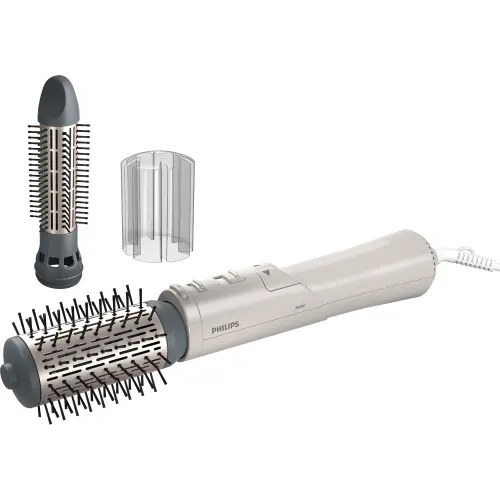 Perie rotativa cu aer cald Philips Seria 7000 BHA710/00, 1000W, ingrijire cu ioni, 2 accesorii, setare temperatura de ingrijire si aer rece, peri naturali, invelis ceramic din turmalina, Alb