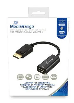 Convertor MediaRange MRCS177, HDMI™/DisplayPort™, 18 Gbit/s, 20 cm (Negru)