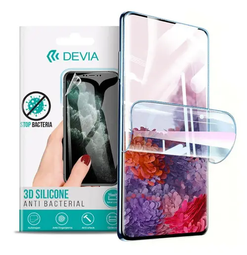 Folie Silicon Antibacterian Devia Pentru Realme 8 (Transparent)