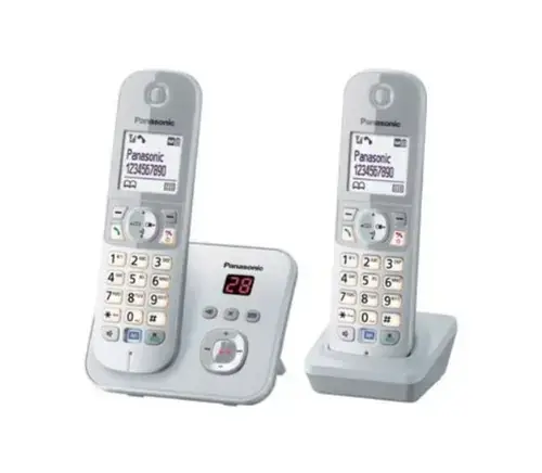 Telefon Dect Panasonic Twin KX-TG6822GS, robot telefonic, Caller ID (Argintiu)