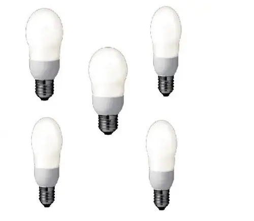 Set 5 becuri economice Panasonic EFA8E27HD-5, putere lampa 8W, echivalent pentru incandescenta 40W