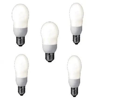 Set 5 becuri economice Panasonic EFA8E27HD-5, putere lampa 8W, echivalent pentru incandescenta 40W