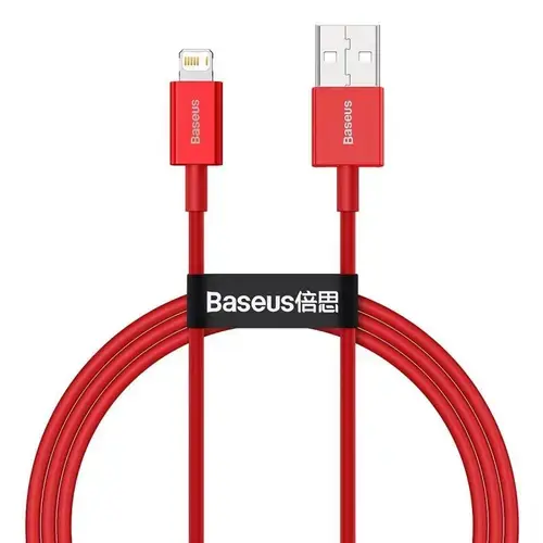 Cablu de date Baseus Superior, USB - Lightning, 2.4A, 1m, Rosu