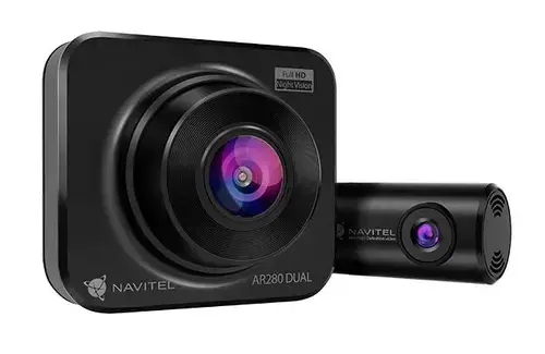 Kit camera Auto Dual Navitel AR280, Full HD, 12 Mpx, GPS, Night Vision, 140°, G-Senzor (Negru)