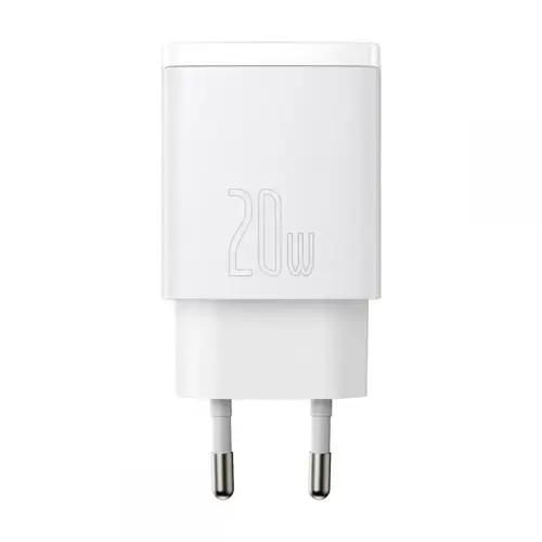 Incarcator retea Baseus CCXJ-B02, USB/USB-C, Quick Charge 3.0, Power Delivery 3.0, 20W, Alb