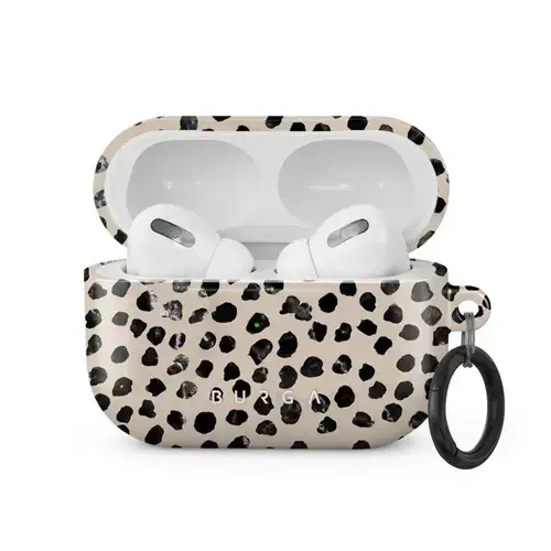 Husa Burga Hard Shell Almond Latte compatibila cu Airpods Pro, Bej