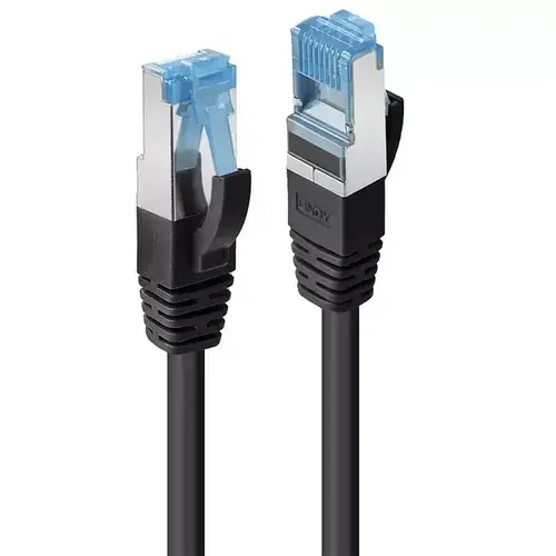 Cablu Lindy 1m Cat.6A S/FTP LSZH Network, Negru
