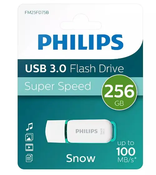Stick USB Philips Snow Edition, 256GB, USB 3.0 (Alb/Verde)