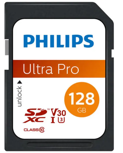 Card de memorie Philips FM12SD65B/00, SDXC, 128GB, Clasa 10, UHS-I U3, V30