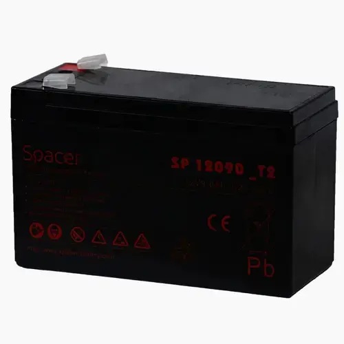ACUMULATOR UPS SPACER 12V / 9Ah, dimensiuni: 151x66x96mm, inaltime+terminal: 102mm, terminal F2(T2)
