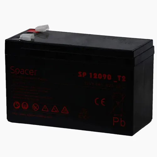 ACUMULATOR UPS SPACER 12V / 9Ah, dimensiuni: 151x66x96mm, inaltime+terminal: 102mm, terminal F2(T2)