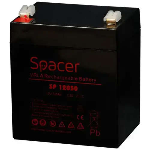 ACUMULATOR UPS SPACER 12V / 5Ah, dimensiuni: 90x70x101mm, inaltime+terminal: 107mm, terminal F1(T1)