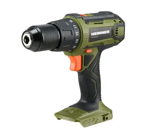 Masina de gaurit si insurubat cu impact Heinner OnePower HR-LMGA002, Acumulator, 18 V, 1750 RPM, 9000-32.400 percutii/min, 13 mm mandrina, Fara acumulator/incarcator (Negru/Verde)
