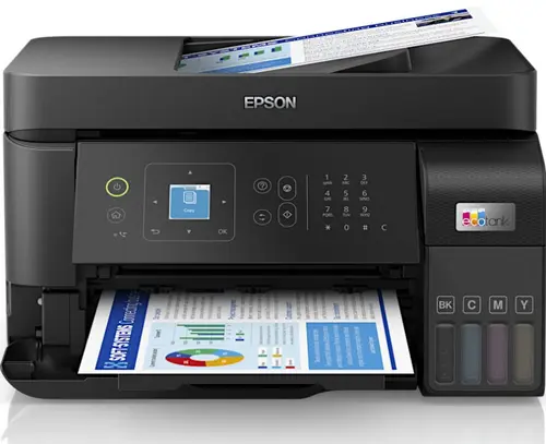 Multifunctional Epson L5590, InkJet CISS, A4, Retea, Wireless, Fax, ADF (Negru)