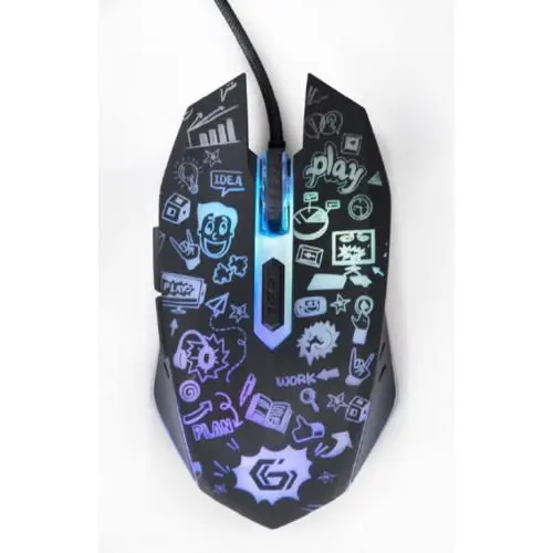 Mouse Gaming GEMBIRD MUS-6B-GRAFIX-01,  USB, 3600 dpi, iluminare RGB (Negru)