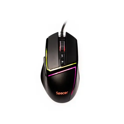 Mouse Gaming Spacer SPGM-ALIEN-PRO,  USB, 12.000 dpi,  iluminare RGB (Negru)