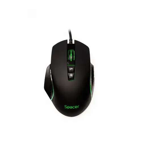 Mouse Gaming Spacer SPGM-PULSAR-SPEED,  USB, 8.000 DPI, iluminare RGB (Negru)