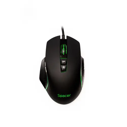 Mouse Gaming Spacer SPGM-PULSAR-SPEED,  USB, 8.000 DPI, iluminare RGB (Negru)