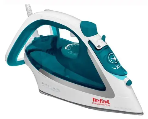 Fier de calcat Tefal EasyGliss Plus FV5718E0, 2500 W, 190 g/min, Durilium AirGlide, Calcare verticala, Auto OFF, Autosteam (Alb/Albastru)