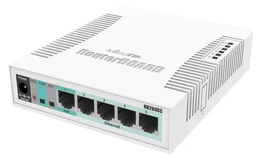 Switch MikroTik RB260GS, Gigabit, 5 porturi, 1 x SFP
