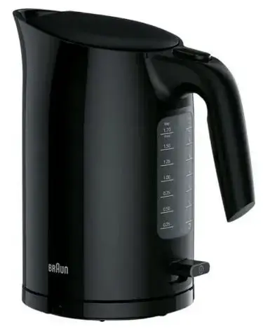 Fierbator de apa Braun WK3000BK, 2200 W, 1.7 l, baza 360° (Negru)