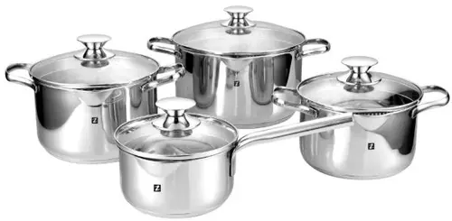 Set vase de gatit Zokura Z1055, 8 piese (Inox)