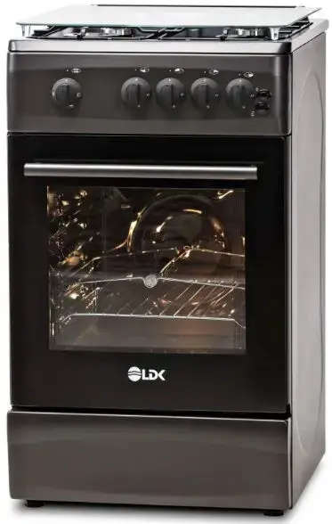 Aragaz LDK 5060 GRAI MAT BLACK RMV NG, 4 Arzatoare, Gaz, Siguranta, Aprindere electrica (Negru)