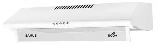 Hota Samus SM62A ECO+, 94 W, 2 Motoare, 380.8 m3/h, Filtru metalic dublu-caseta, 60 cm (Alb)