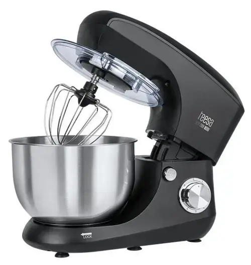 Robot de bucatarie Teesa Easy Cook TSA3545-B, 1400 W, Bol 5.5 l, 6 Viteze + Pulse (Negru/Inox)