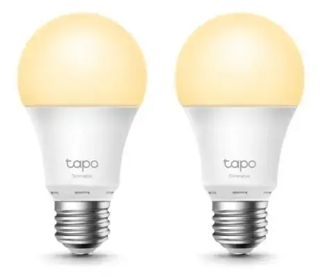 Bec inteligent TP-LINK Tapo L510E, 8.7W, E27, Wi-Fi, intensitate reglabila, control prin smartphone cu aplicatia TAPO, 2 pack