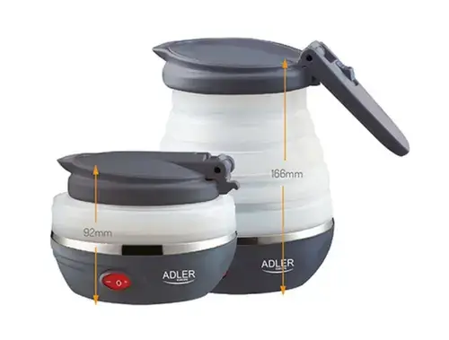 Firebator apa Adler AD 1279, 750 W, 0.6 L, Silicon (Alb/Negru)
