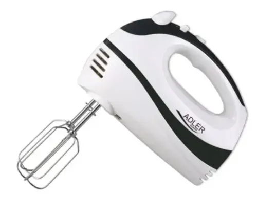 Mixer de mana, ADLER AD 4205, 300 W, 5 viteze + Turbo (Negru/Alb)