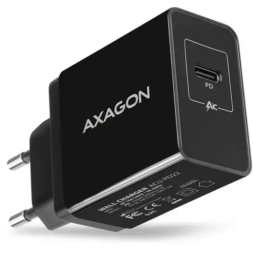 Incarcator retea Axagon ACU-PD22, 1x USB Tip-C, 22W (Negru)