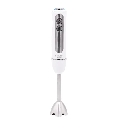 Blender de mana Adler AD4625W, 850W, 5 setari de viteza, functie turbo, lame din otel inoxidabil, Alb