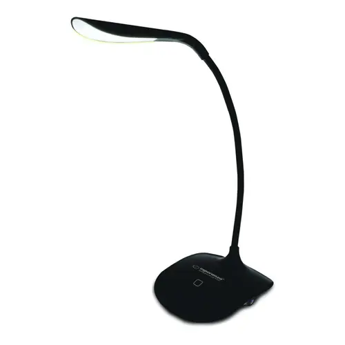 Lampa LED Esperanza Acrux ELD103K, brat flexibil 21 cm, alimentare duala, cablu 110 cm, 4 x AAA, Negru