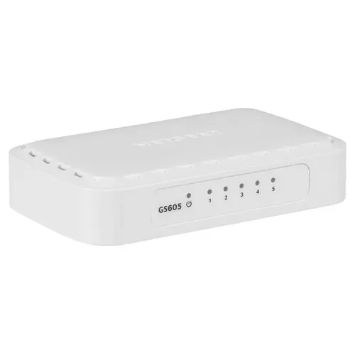 Switch NetGear GS605, 5 x 10/100/1000 Mbps Gigabit Ethernet, Desktop, Plug-and-Play
