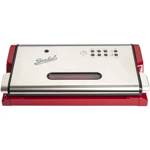 Aparat de vidat Berkel, 130 W, 44 cm latime, vidare automata, marinare rapida, vidare recipiente, 2 viteze, design modern, compact, calitate premium, editie 2021, rosu