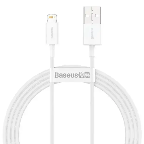 Cablu pentru incarcare si transfer de date Baseus Superior, USB/Lightning, 2.4A, 1.5m, Alb
