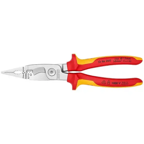 Cleste electrician cu 6 functii, manere izolate la 1000V, KNIPEX, 200 mm