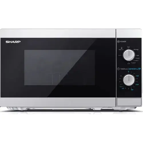 Cuptor cu microunde Sharp YC-MG01ES, 20 l, 800 W, Mecanic, Grill, Argintiu