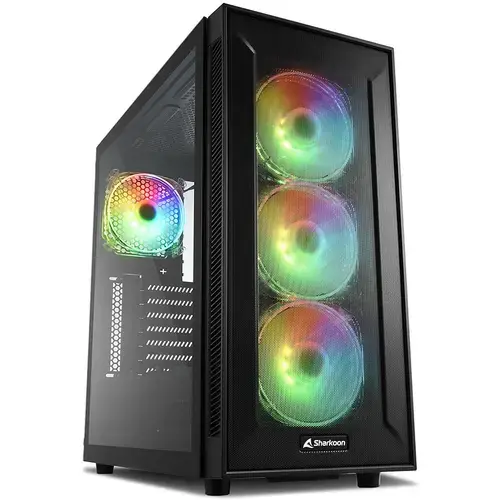 Carcasa Sharkoon TG6M RGB, Mid-Tower, fara sursa, ATX, Black