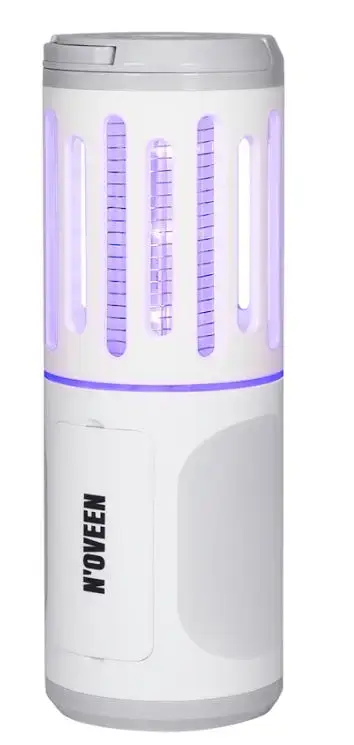 Lampa electrica anti-insecte Noveen IKN853 White Grey, LED UV, 6W, 1000 V, portabil (3 x AA), lanterna, IP44 (Alb/Gri)