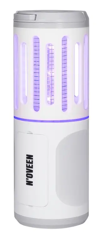 Lampa electrica anti-insecte Noveen IKN853 White Grey, LED UV, 6W, 1000 V, portabil (3 x AA), lanterna, IP44 (Alb/Gri)